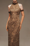 MARGÉE ATELIER • Elara Couture Halter Lace Evening Gown
