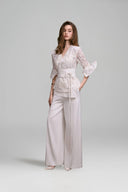 KEIRA TONG • Oriental Bloom Lace Wrap Top