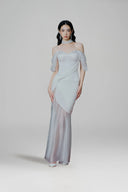 Serenade Ivory Silk Chiffon Evening Dress for women, from LINH PHUNG, The Viet Concept