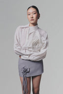 White Shift-Collar Linen Shirt for women, from Keira Tong, The Viet Concept 