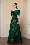 Noir Jardin Strapless Bow A-Line Jacquard Evening Gown for women, from IHF ATELIER, The Viet Concept