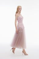 JOSÉPHINE • Dulcie Tulle & Chiffon Draped Maxi Dress