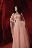 Irene Crystal Embellished Tulle Silk A-Line Gown for women, from JOSEPHINE, The Viet Concept