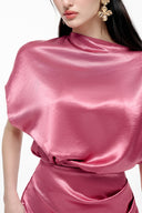 Ophelia Pleated Satin Maxi Dress for women, from JOSEPHINE, The Viet Concept 