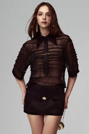 Black Veritas Polo Shirt for women, from POEM, The Viet Concept