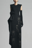 Douglasy Sheath Cap Sleeved Polyester Ankle Length Dress for women, from Maison Des Copains, The Viet Concept
