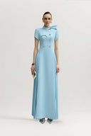 Audley Dress Bow Detail Crepe Gown for women, from JENNY K TRAN, The Viet Concept 