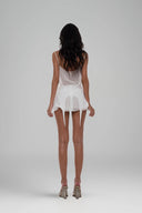 White Kaya Set with Strap Top & Mini Skirt for women, from Huelley Rose, The Viet Concept 