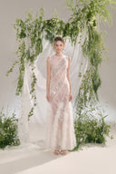 Dulcie Sheath See-Through Lace Ankle Length Dress for women, from ARTI APPAREL, The Viet Concept