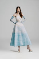 WHITE PLAN • Riviera Strapless Ombré Mesh Midi Dress