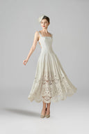 ROSEE de MATIN • Embroidery White Midi Dress