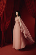 Irene Crystal Embellished Tulle Silk A-Line Gown for women, from JOSEPHINE, The Viet Concept