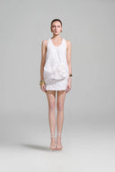 Justina Pleated Floral Textured Tank Top for women, from ARTI, The Viet Concept