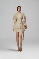 Puff-Sleeve Peplum Silk Blazer for women, from KEIRA TONG, The Viet Concept 