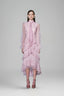 Lavel Layered Tie Neck Organza Midi Dress for women, from White Plan, The Viet Concept