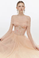 Kaylin Radiant Embellished Mesh Gown for women, from JOSEPHINE, The Viet Concept 