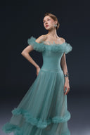 Selene Sapphire Blue Tulle Evening Dress for women, from JOSEPHINE, The Viet Concept