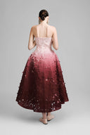 Red Laser Cut Ombre Gown for women, from Lecia, The Viet Concept 