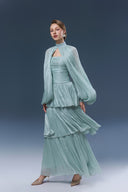 Alzira Pleated Chiffon Tiered Maxi Dress for women, from JOSEPHINE, The Viet Concept 