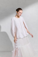 Hora Sculptural Balloon Poplin Top with Cape Sleeves for women, from ARTI, The Viet Concept 