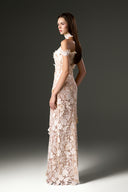 Ivory Jardin Pearl Embellished Column Bustier Dress for women, from IHF STUDIO, The Viet Concept 