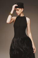 MARGÉE ATELIER • Aziel Couture Twill & Organza Halter Evening Gown
