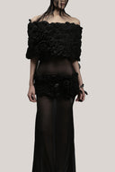 Snapper Sheath Flower Applique Chiffon Floor Length Dress for women, fro m DAS LA VIE, The Viet Concept 