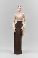 Nude Serilda Bodycon Scoop Neck Mesh Bodysuit for women, from Maison Des Copains, The Viet Concept 