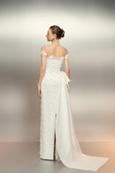 Fawaniya Embellished Sequin Lace Off-Shoulder Draped Evening Gown for women, from 21SIX, The Viet Concept
