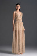 IHF STUDIO • Vine Guipure Lace V-Neck Crystal Bow Midi Dress