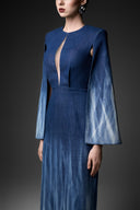 GVLUX • Celestine Ombre Cape Denim Gown