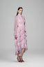 Lavel Layered Tie Neck Organza Midi Dress for women, from White Plan, The Viet Concept
