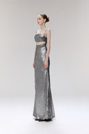 Argento Metallic Satin Lamé Evening Gown for women, from SORAMAME, The Viet Concept