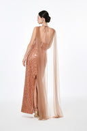 Giselle Halter Mesh Overlay Evening Gown for women, from JOSEPHINE, The Viet Concept 