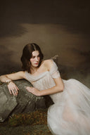 LINH PHUNG • Seraphine Couture Draped Tulle Corset Maxi Gown