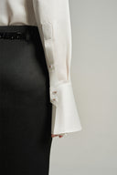 Black Low-Waist Long Skirt With Black Crystal-Embellished Faux Belt for women, from IHF STUDIO, The Viet Concept 