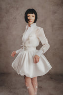 Romy Couture Luminous High-Low Organza Taffeta Skirt for women, from WHITE PLAN, The Viet Concept 