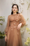 Rosina Embroidered Elegance Long Sleeve Gown for women, from JOSEPHINE, The Viet Concept 