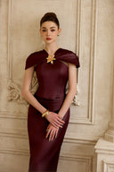 CALISTA • Caelis Gold Flower Column Dress