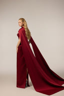21SIX • Samara Silk Taffeta Crystal-Embellished Cape Gown