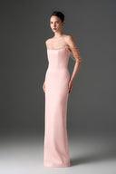IHF STUDIO • Noir Crimson Crystal Off-Shoulder Silk Taffeta Corset Gown