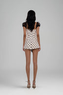 White Aurobi U-neck Mini Dress for women, from Huelley Rose, The Viet Concept 