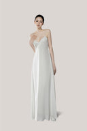  White Elodie Long Dress for women, from DORO, The Viet Concept 