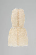 Celestine Beige Pearl-Embellished Mesh Halter Mini Dress for women, from IHF STUDIO, The Viet Concept
