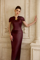CALISTA • Caelis Gold Flower Column Dress
