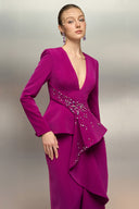 Celestia Crystal Draped Crepe Evening Gown for women, from 21SIX, The Viet Concept