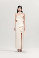 Collin Ivory Ruffle Column Gown for women, from JOSEPHINE, The Viet Concept 