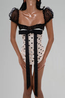 White Aurobi U-neck Mini Dress for women, from Huelley Rose, The Viet Concept 
