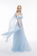 JOSÉPHINE • Angelie Ethereal Chiffon & Tulle Floor-Length Gown