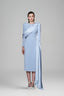 Topzen Sheath Square Shoulder Cotton Silk Midi Dress for women, from White Plan, Teh Viet Concept 